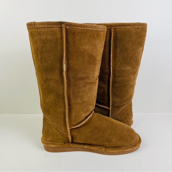 Bearpaw 115W Cloud Suede Brown Mid Calf Boots Sheepskin Lined Women’s Size 6 - Picture 8 of 11